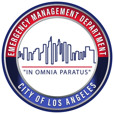 Log of the LA City Emergency Management Department with the Latin motto "In Omnia Paratus" meaning "In all things prepared"