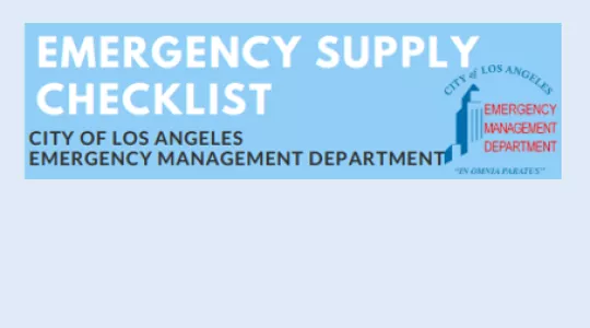 Image of emergency supply checklist with supplies to use during a disaster
