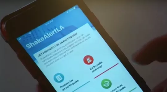 Screenshot of ShakeAlertLA app on a smartphone screen.