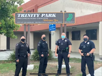 Police officers at a park