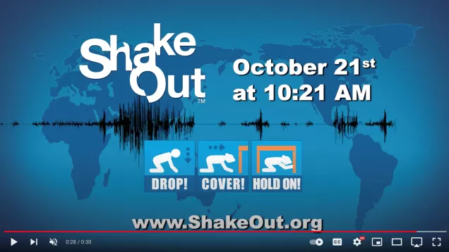 Web photo of Great ShakeOut page on youtube.com